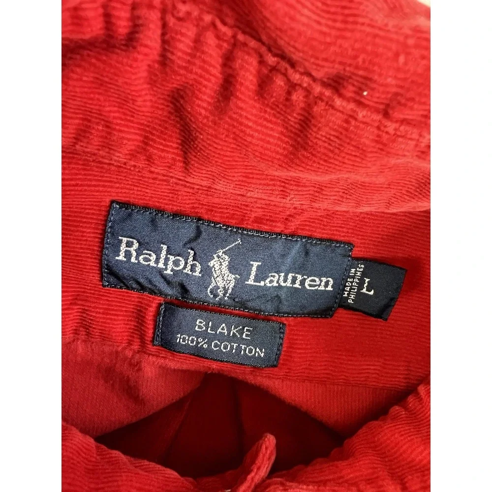 Polo Ralph Lauren‎ Men's Classic Fit Corduroy Blake Cotton  Red Sz Large
